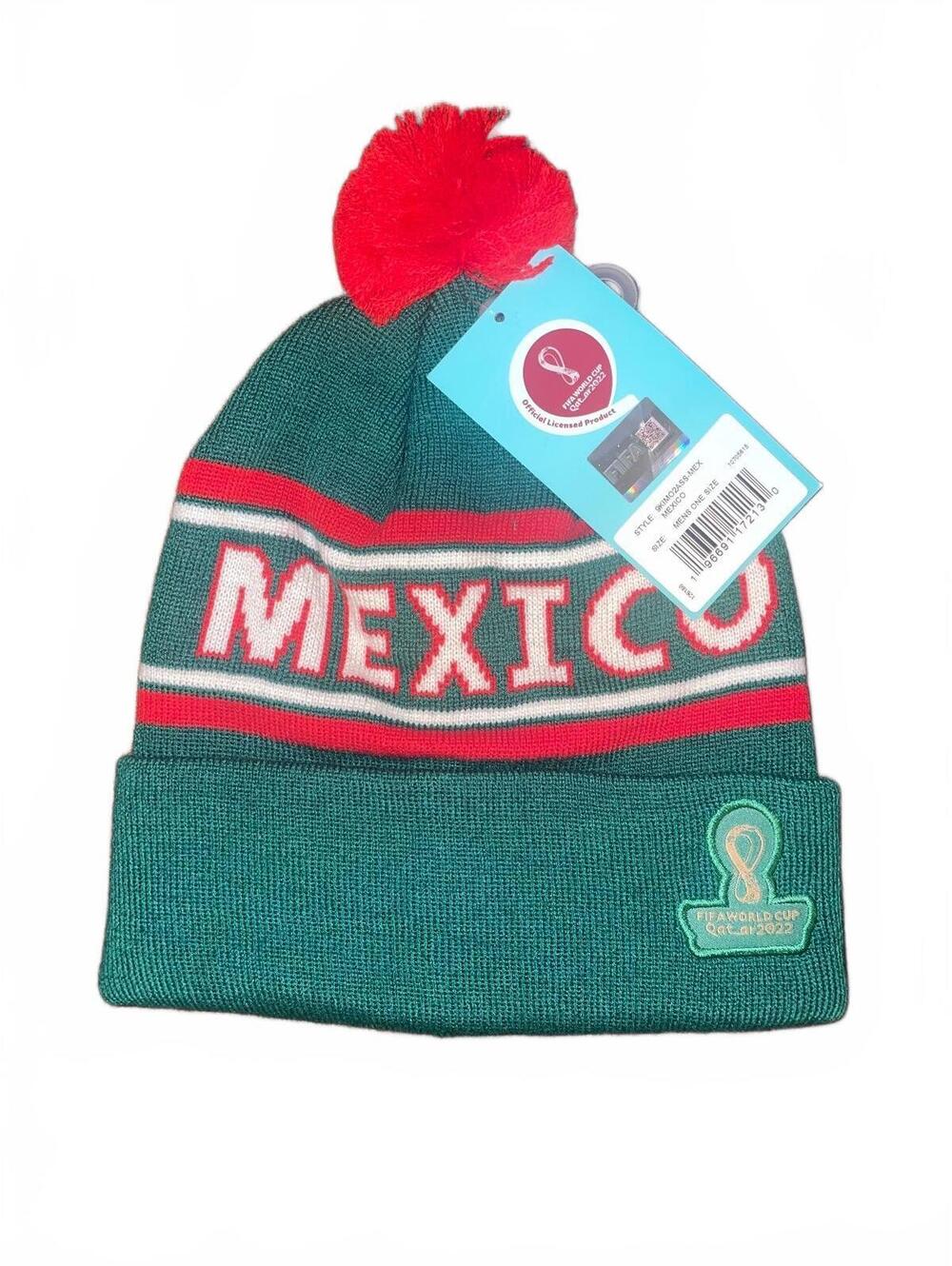 Official Licensed FIFA World Cup Qatar 2022 Mexico Men's One Size Knit Beanie